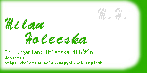 milan holecska business card